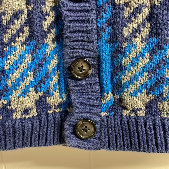 Blue and grey argyle Janie and Jack Cardigan, size 12-18 months - Picture 4 of 6